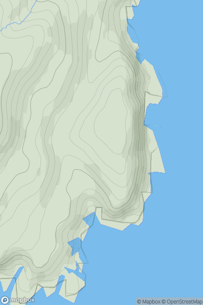 Thumbnail image for Ard Beag [North Skye and Raasay] showing contour plot for surrounding peak